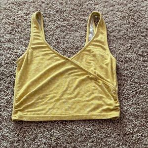 yellow flowered tank top crop top
